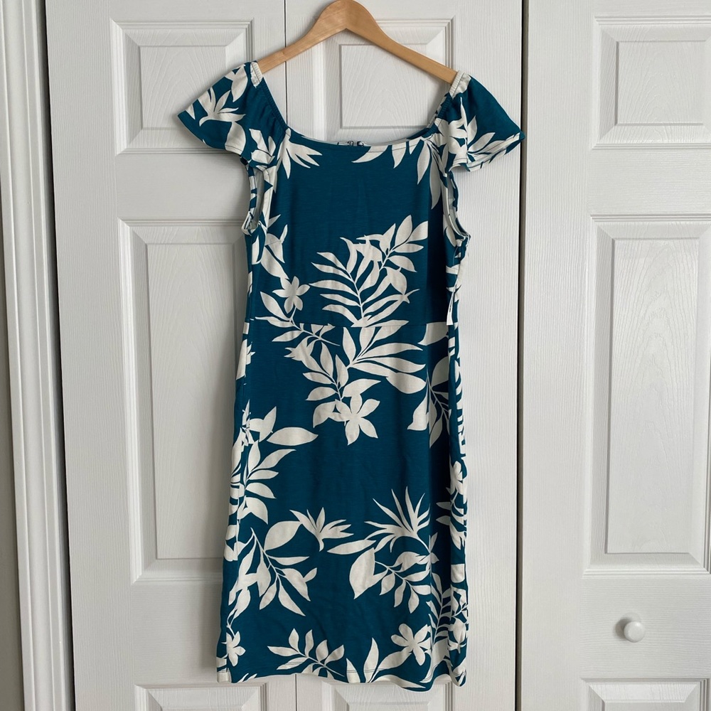 Old Navy Teal Empire Waist Fitted Dress